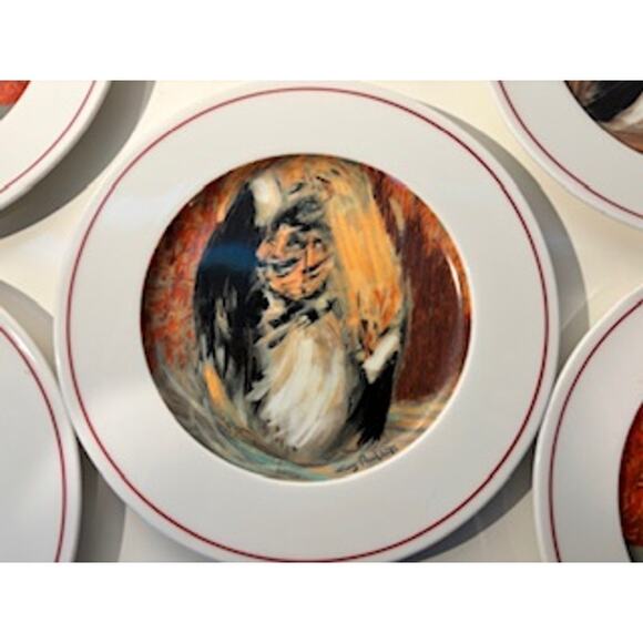 Eschenbach Guy Buffet The Making of a Perfect Martini Plates 8" Set of 5 Germany - Picture 5 of 15